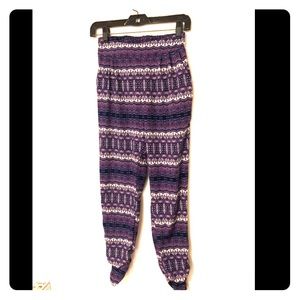 Charlotte Russe Boho Purple Printed Lounge Pants